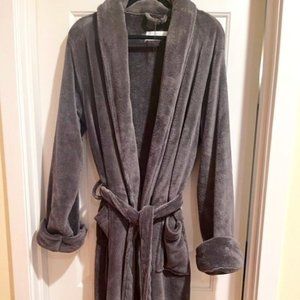 Restoration Hardware Gray Luxury Plush Long Robe | L unisex